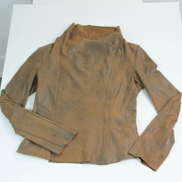 Dex Suede Draped Cowl Neck Lightweight Coat - Picture 2 of 15